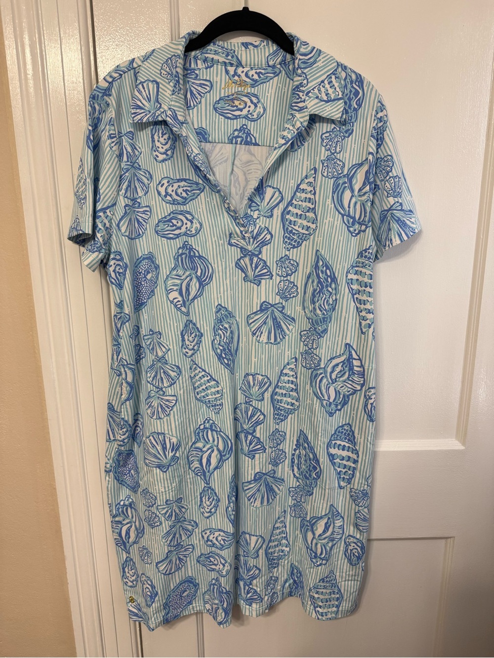 Blue Seashell Print Mandi Dress